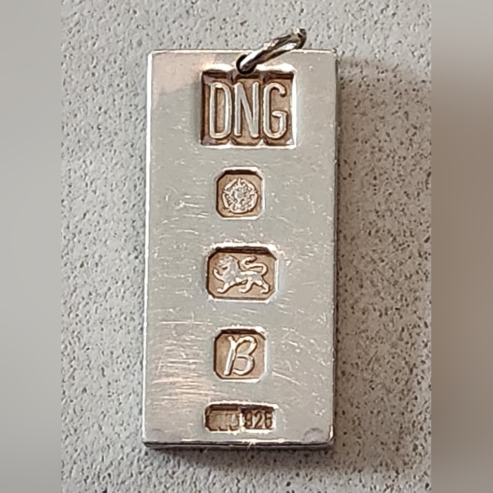 Vintage DNG Sterling Silver Sheffield Ingot Pendant